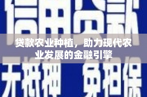 河口贷款农业种植，助力现代农业发展的金融引擎